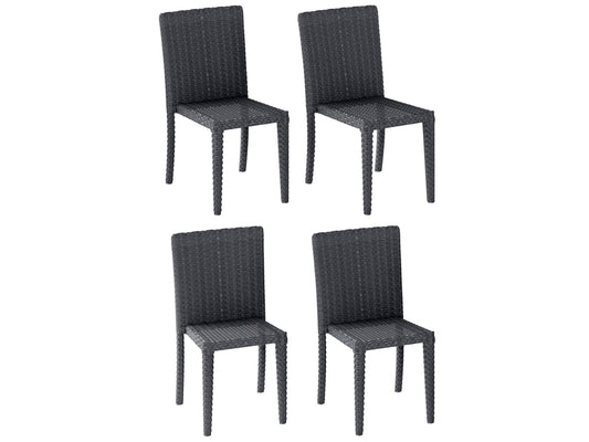 Modern patio dining chairs set of 4 in sleek white with grey cushions, featuring durable metal frames and weather-resistant fabric, perfect for outdoor dining and entertaining.