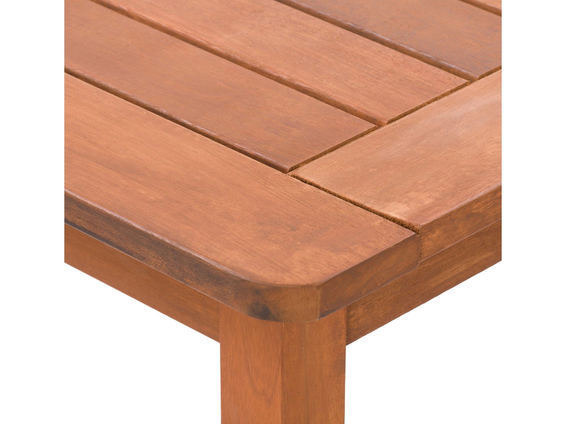 Brown outdoor bar height patio table with a sleek metal frame, weather-resistant wood slats, and a sturdy base. Ideal for alfresco dining and entertaining in gardens, patios, or balconies.