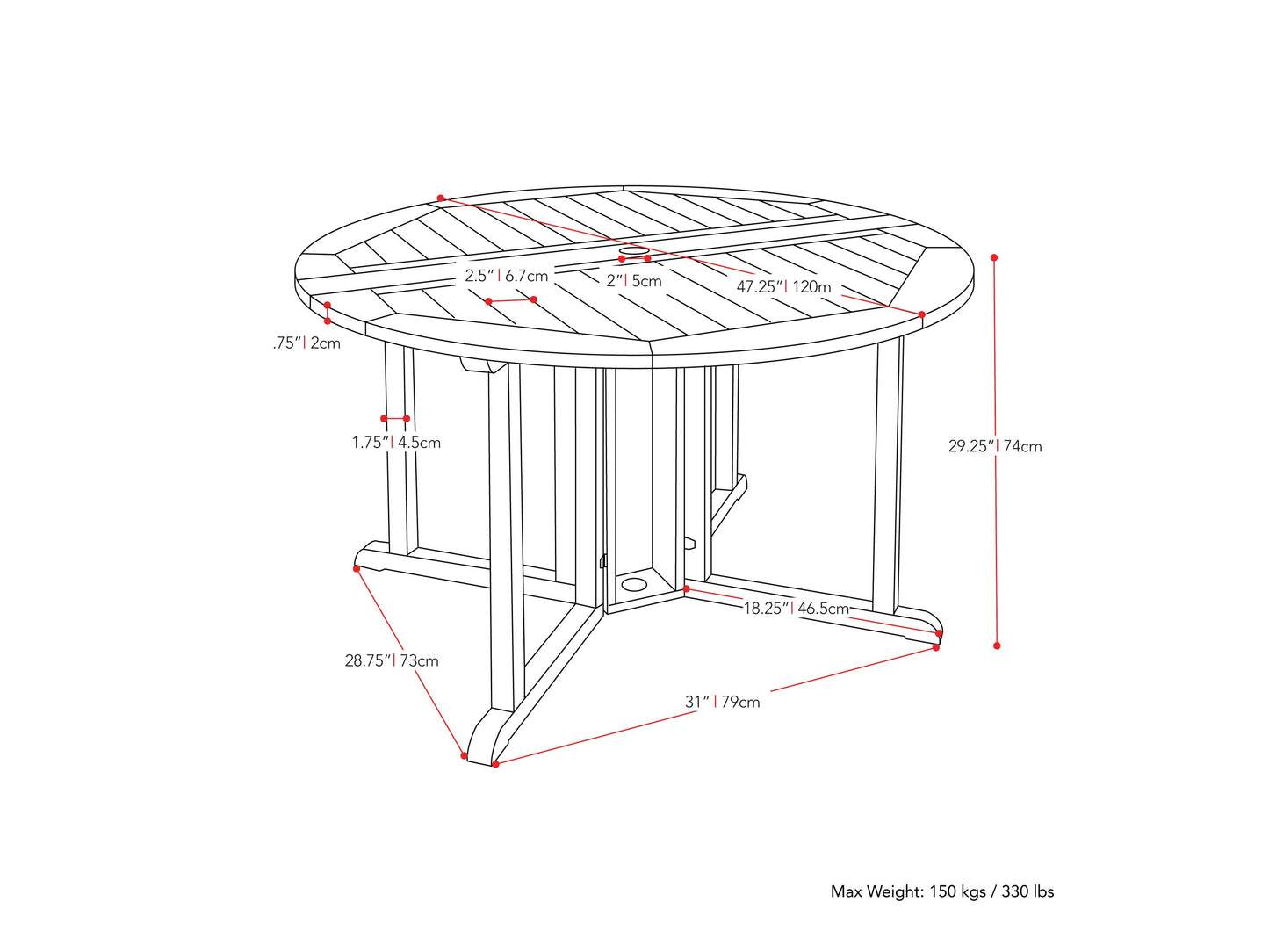 Brown wooden outdoor drop leaf patio table with foldable sides, sturdy legs, and a smooth finish, ideal for small spaces and versatile outdoor dining.