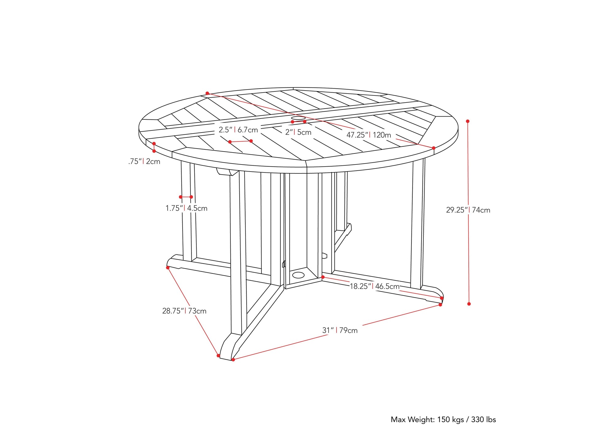 Brown wooden outdoor drop leaf patio table with foldable sides, sturdy legs, and a smooth finish, ideal for small spaces and versatile outdoor dining.