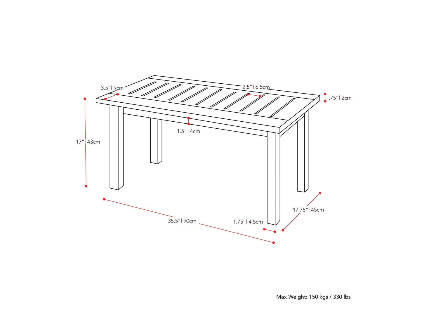 Brown hardwood outdoor coffee table with slatted top and sturdy legs, ideal for patio or garden use. Durable wood construction with natural grain texture, perfect for outdoor gatherings and relaxation.