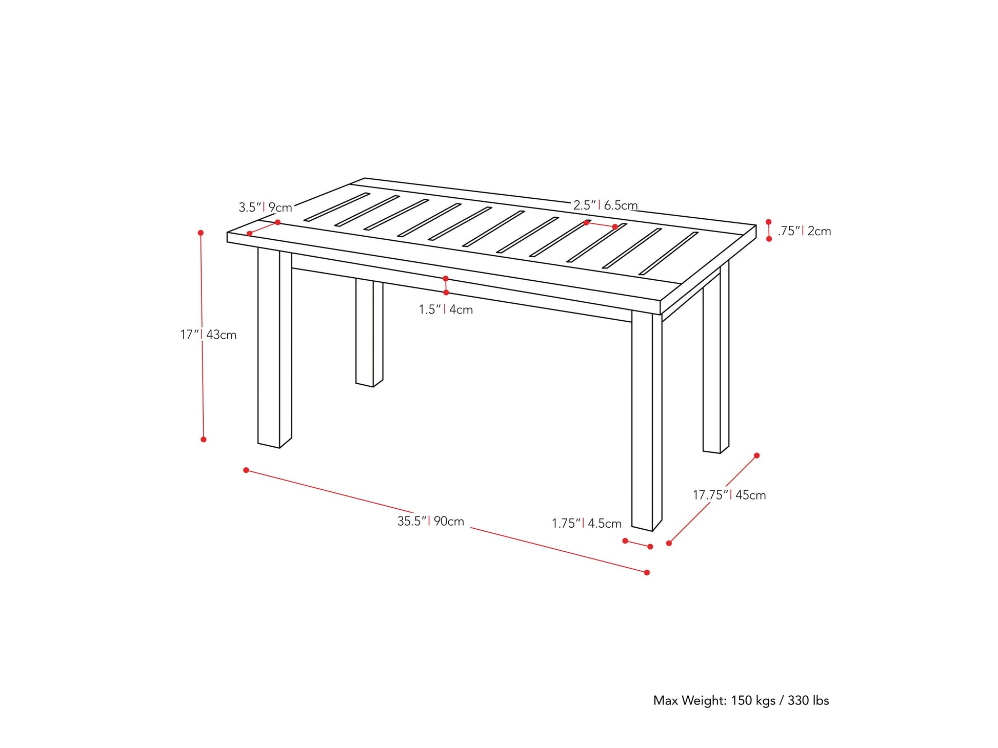 Brown hardwood outdoor coffee table with slatted top and sturdy legs, ideal for patio or garden use. Durable wood construction with natural grain texture, perfect for outdoor gatherings and relaxation.