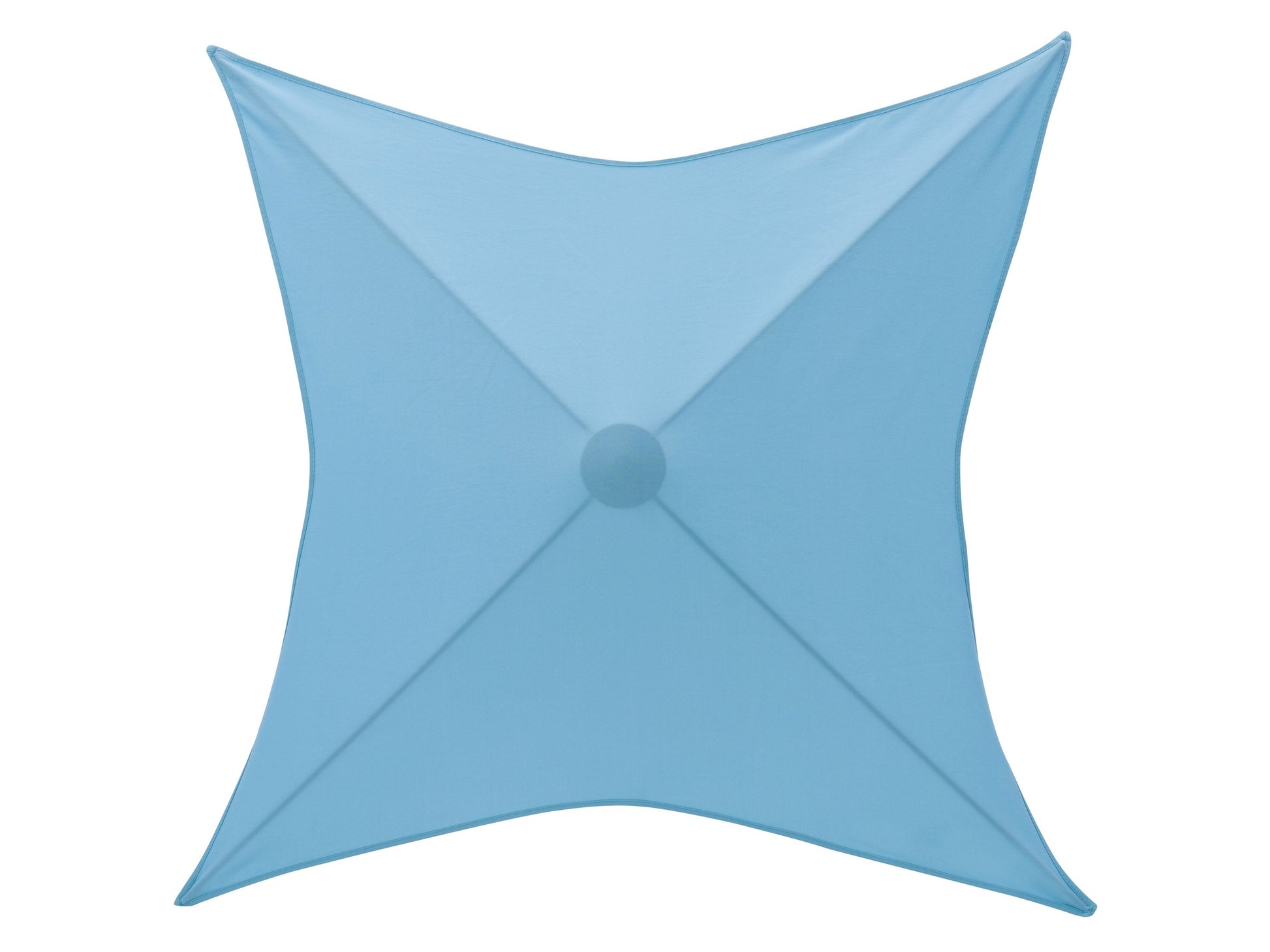 Light blue swing lounge chair with cushioned seat and backrest, sturdy metal frame, and weather-resistant fabric. Ideal for patios and outdoor relaxation.