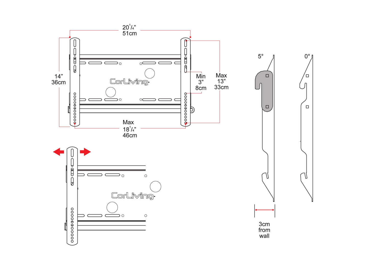 Black adjustable 65 inch TV wall mount with tilt and swivel features, designed for 27 to 65 inch flat-screen TVs, sturdy steel construction, easy installation, and cable management system.