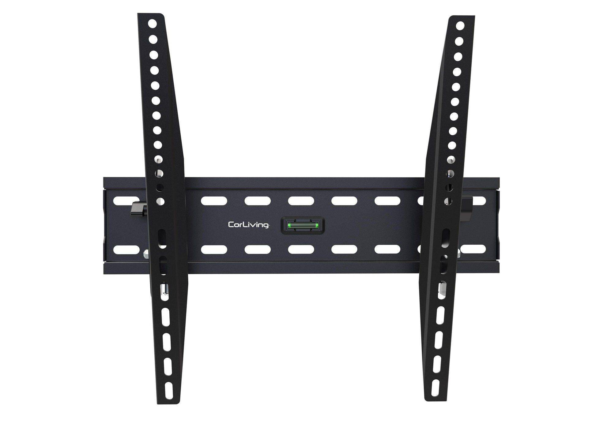 Tilting TV wall mount for 26"-65" TVs, featuring a black steel frame, adjustable tilt mechanism, and easy installation design. Ideal for optimizing viewing angles and saving space in living rooms or entertainment areas.