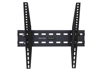 Tilting TV wall mount for 26"-65" TVs, featuring a black steel frame, adjustable tilt mechanism, and easy installation design. Ideal for optimizing viewing angles and saving space in living rooms or entertainment areas.