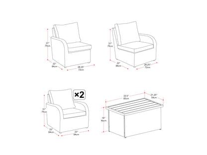 Grey outdoor loveseat set with cushions, featuring a modern design, durable wicker frame, and tempered glass coffee table, perfect for patio or garden lounging. Includes two chairs, loveseat, and side table.