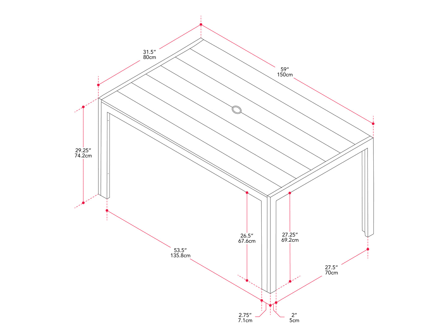 Gallant 6-Top Patio Table