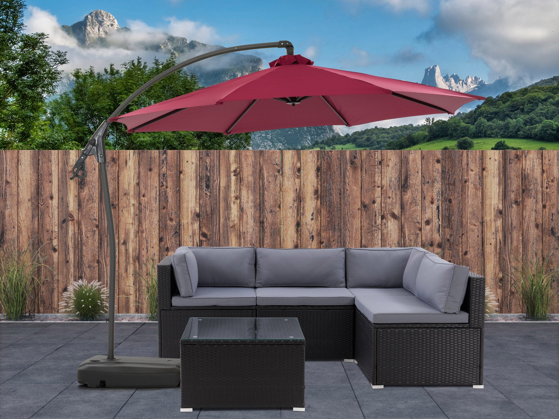 Cantilever Patio Umbrella with Base