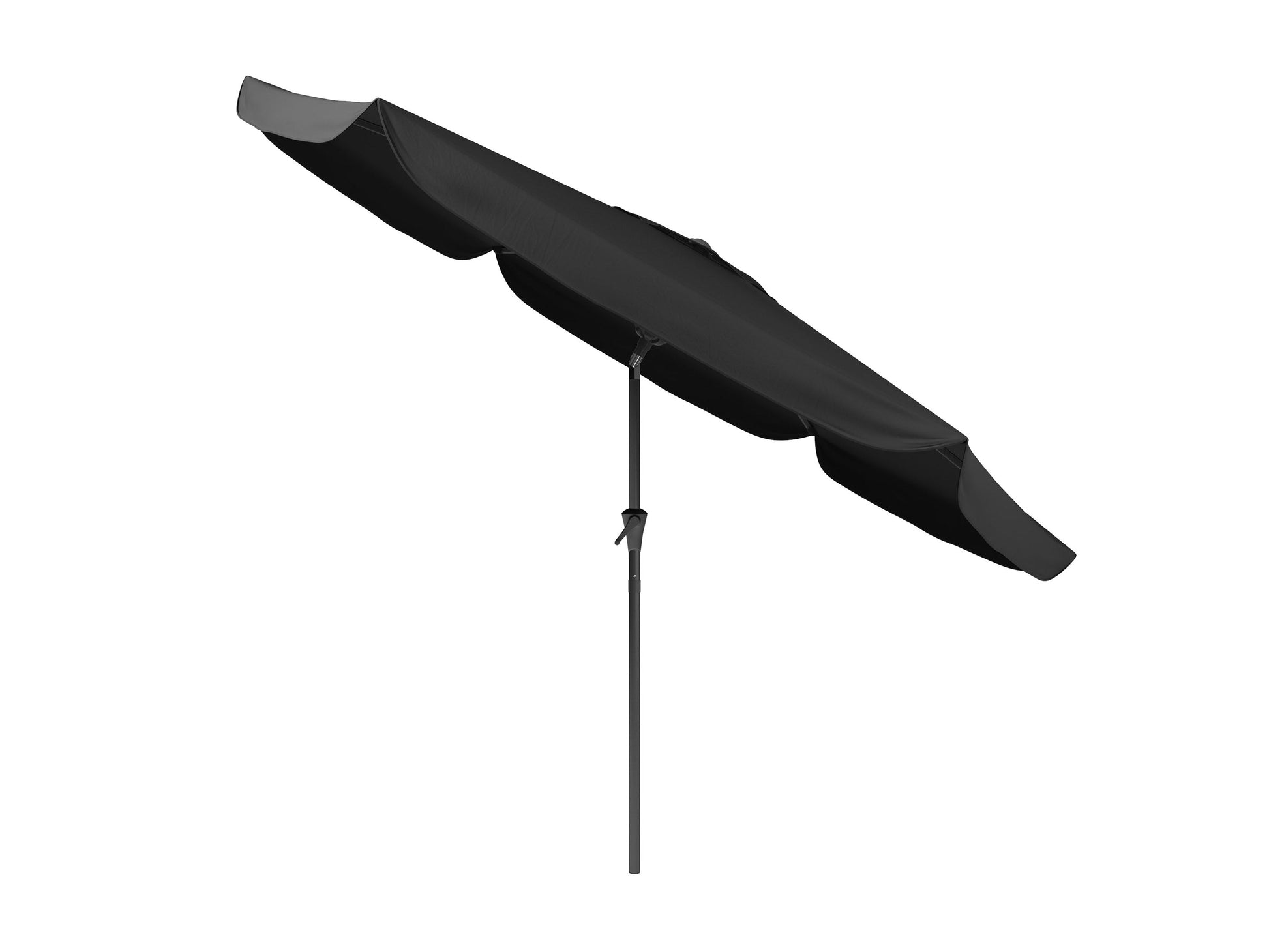 Black 10ft round patio umbrella with tilting feature, sturdy metal frame, and weather-resistant fabric. Ideal for outdoor shade on patios, gardens, and decks.