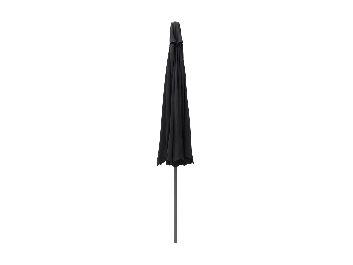 Black 10ft round patio umbrella with tilting feature, sturdy metal frame, and weather-resistant fabric. Ideal for outdoor shade on patios, gardens, and decks.