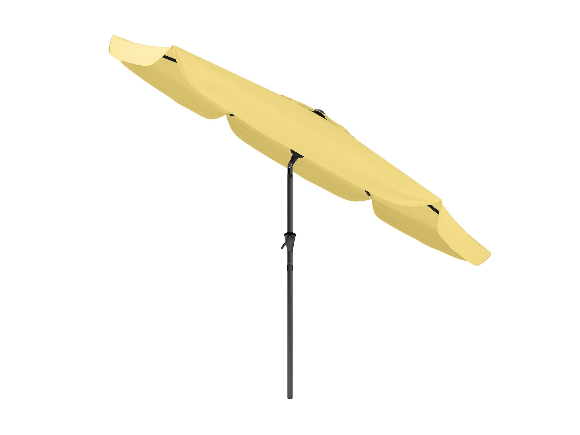 Bright yellow 10ft round patio umbrella with tilting mechanism, sturdy aluminum pole, and weather-resistant fabric, ideal for outdoor shade.