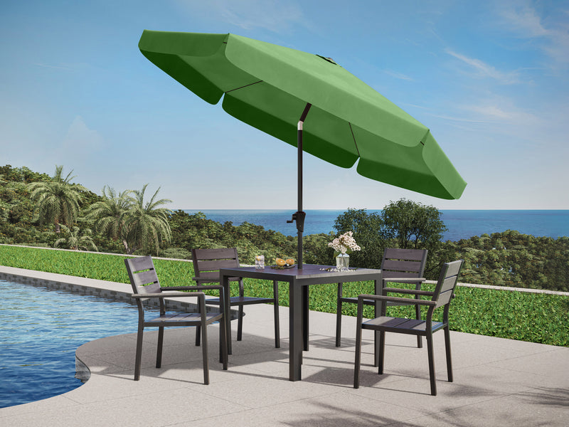 forest green 10ft patio umbrella, round tilting 200 Series lifestyle scene CorLiving