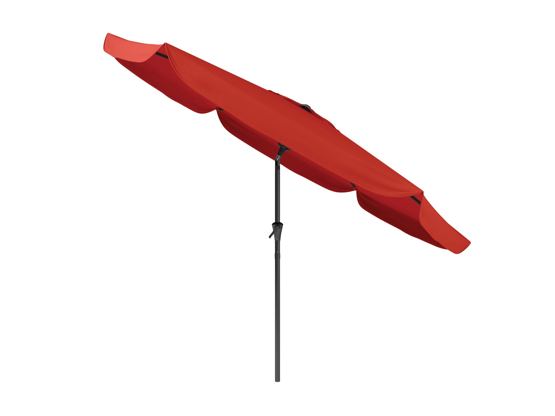 Crimson red 10ft round tilting patio umbrella with a sturdy aluminum pole, UV-resistant fabric, and easy crank lift system. Perfect for outdoor garden, deck, or patio shade.