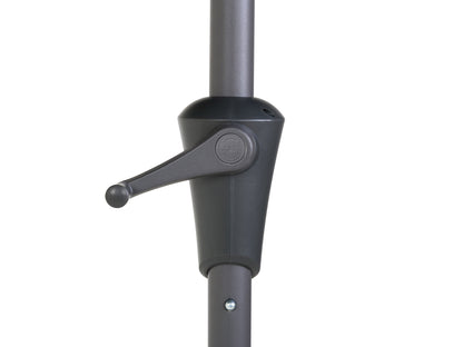 Black 9ft square patio umbrella with tilting feature, sturdy aluminum pole, and weather-resistant fabric, perfect for outdoor shade on patios and gardens.