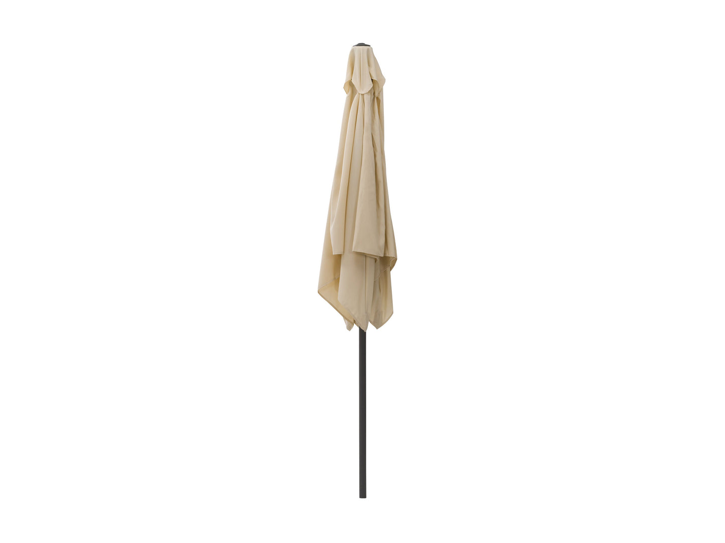 9ft square patio umbrella in warm white with tilting feature, durable aluminum frame, and UV-resistant fabric, perfect for outdoor seating areas.