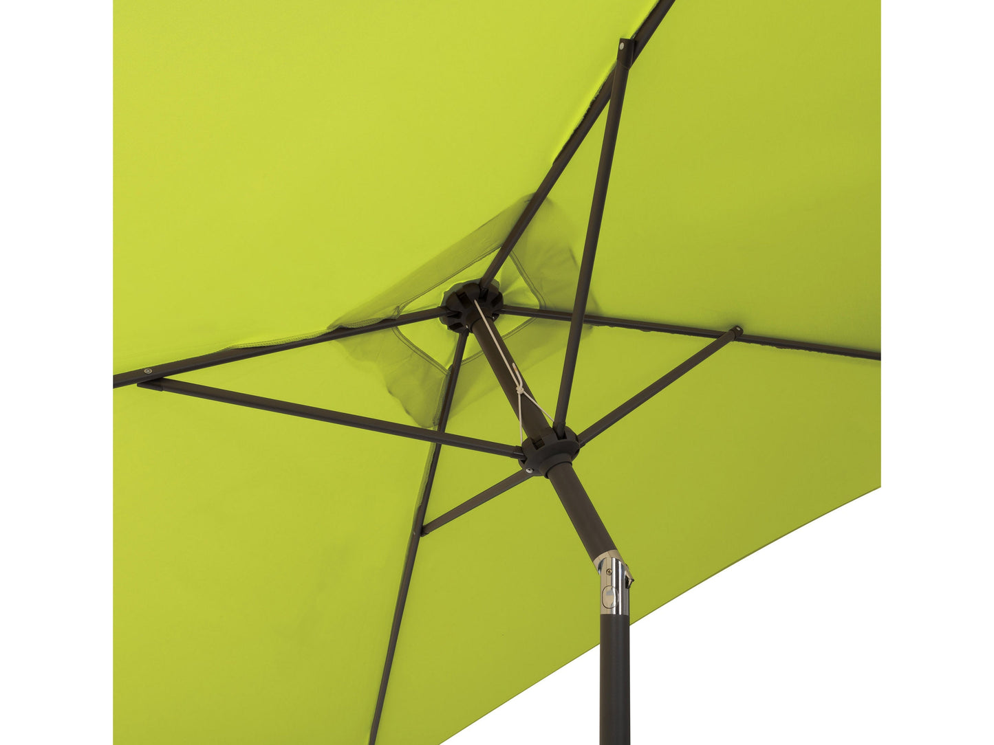 Lime green 9ft square patio umbrella with tilting feature, sturdy aluminum frame, and weather-resistant fabric, perfect for outdoor shade and garden decor.