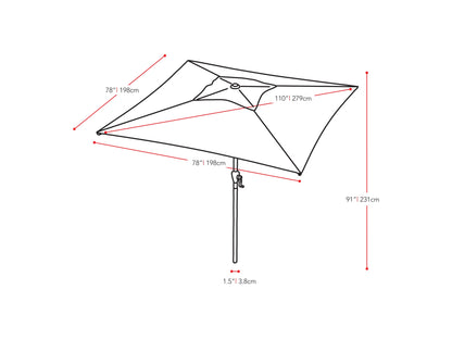 Lime green 9ft square patio umbrella with tilting feature, sturdy aluminum frame, and weather-resistant fabric, perfect for outdoor shade and garden decor.