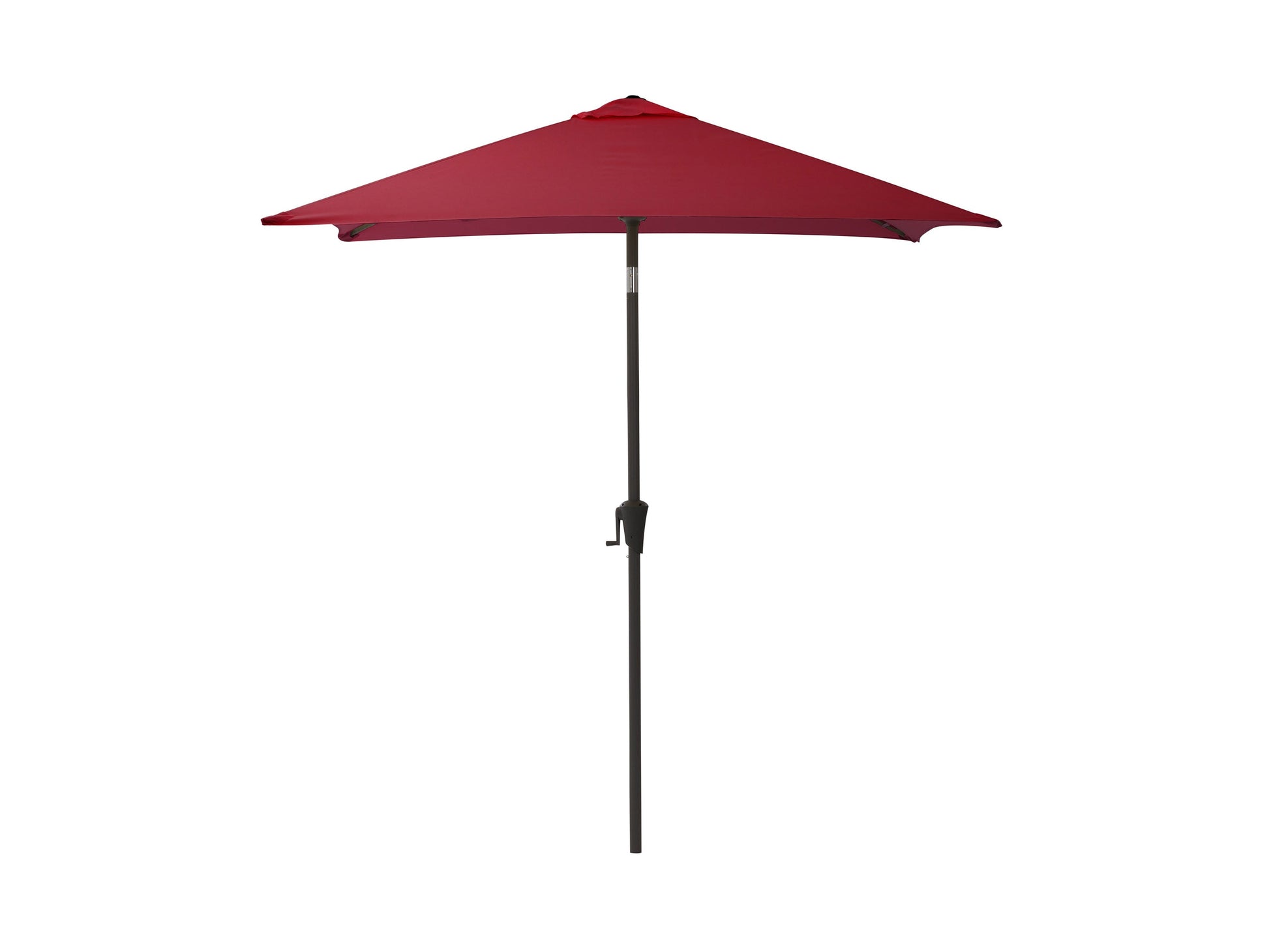 Wine red 9ft square patio umbrella with tilting feature, durable fabric, and sturdy metal frame. Ideal for outdoor spaces, providing ample shade and UV protection.