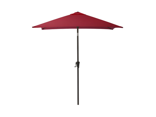 Wine red 9ft square patio umbrella with tilting feature, durable fabric, and sturdy metal frame. Ideal for outdoor spaces, providing ample shade and UV protection.