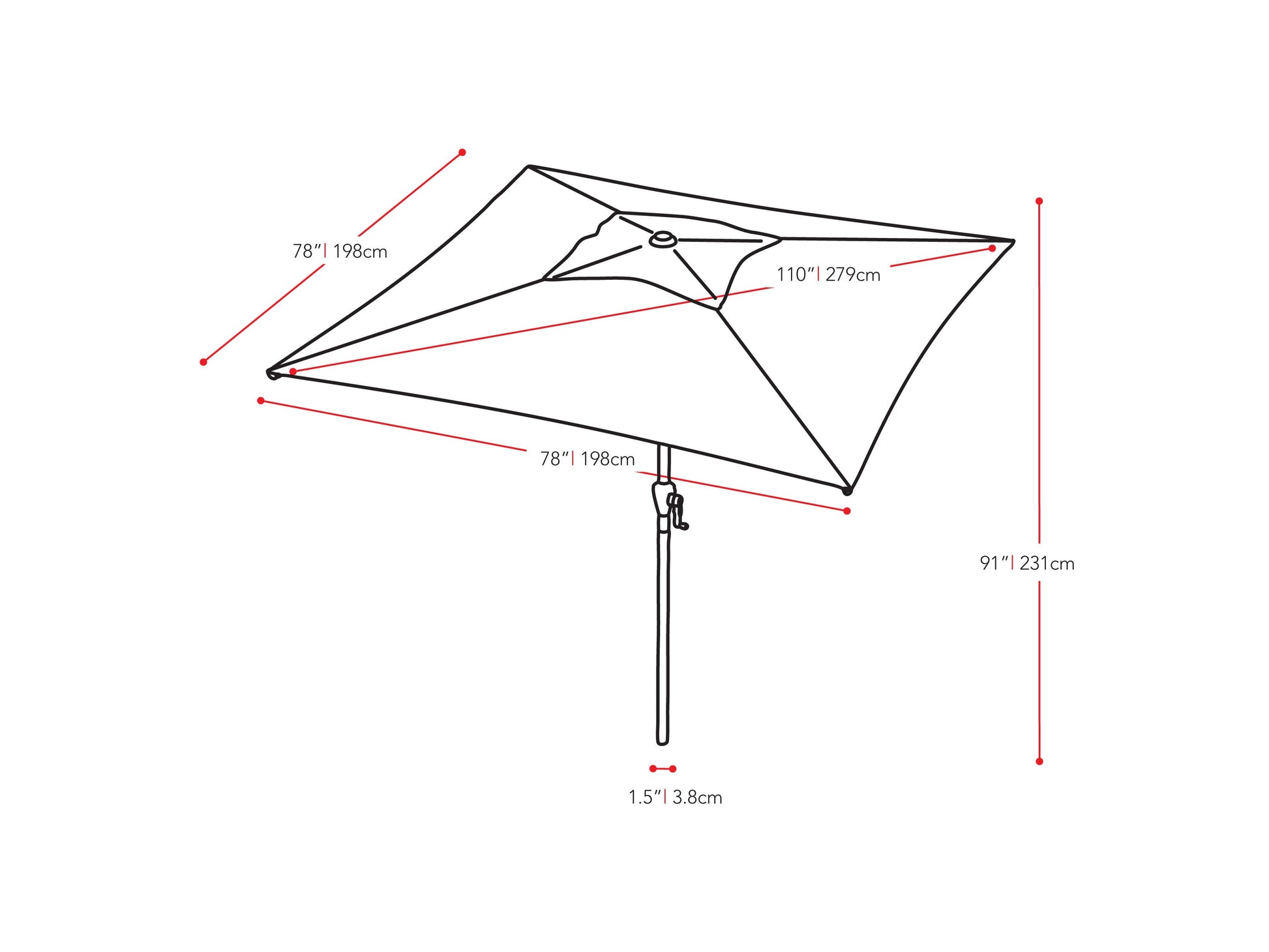 Turquoise 9ft square patio umbrella with tilting mechanism, sturdy aluminum frame, UV-resistant fabric, and crank lift system, perfect for outdoor shade on patios or gardens.