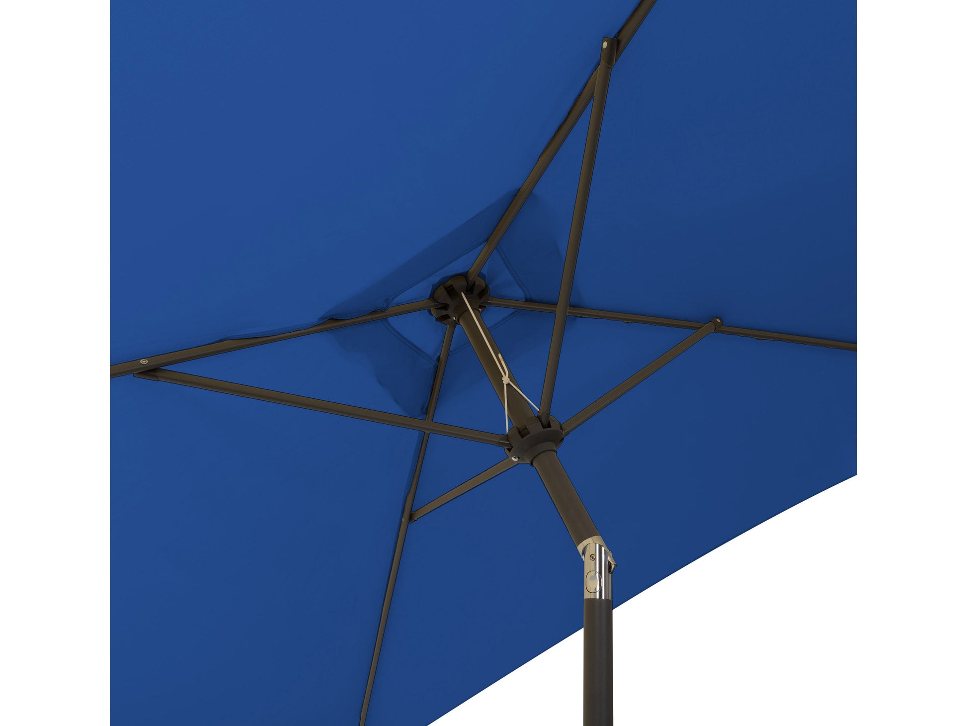 9ft square tilting patio umbrella in cobalt blue with sturdy aluminum frame, UV-resistant canopy, and easy-tilt mechanism, perfect for outdoor shade and garden decor.