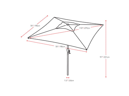 9ft square tilting patio umbrella in cobalt blue with sturdy aluminum frame, UV-resistant canopy, and easy-tilt mechanism, perfect for outdoor shade and garden decor.