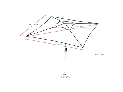 9ft square tilting patio umbrella in cobalt blue with sturdy aluminum frame, UV-resistant canopy, and easy-tilt mechanism, perfect for outdoor shade and garden decor.