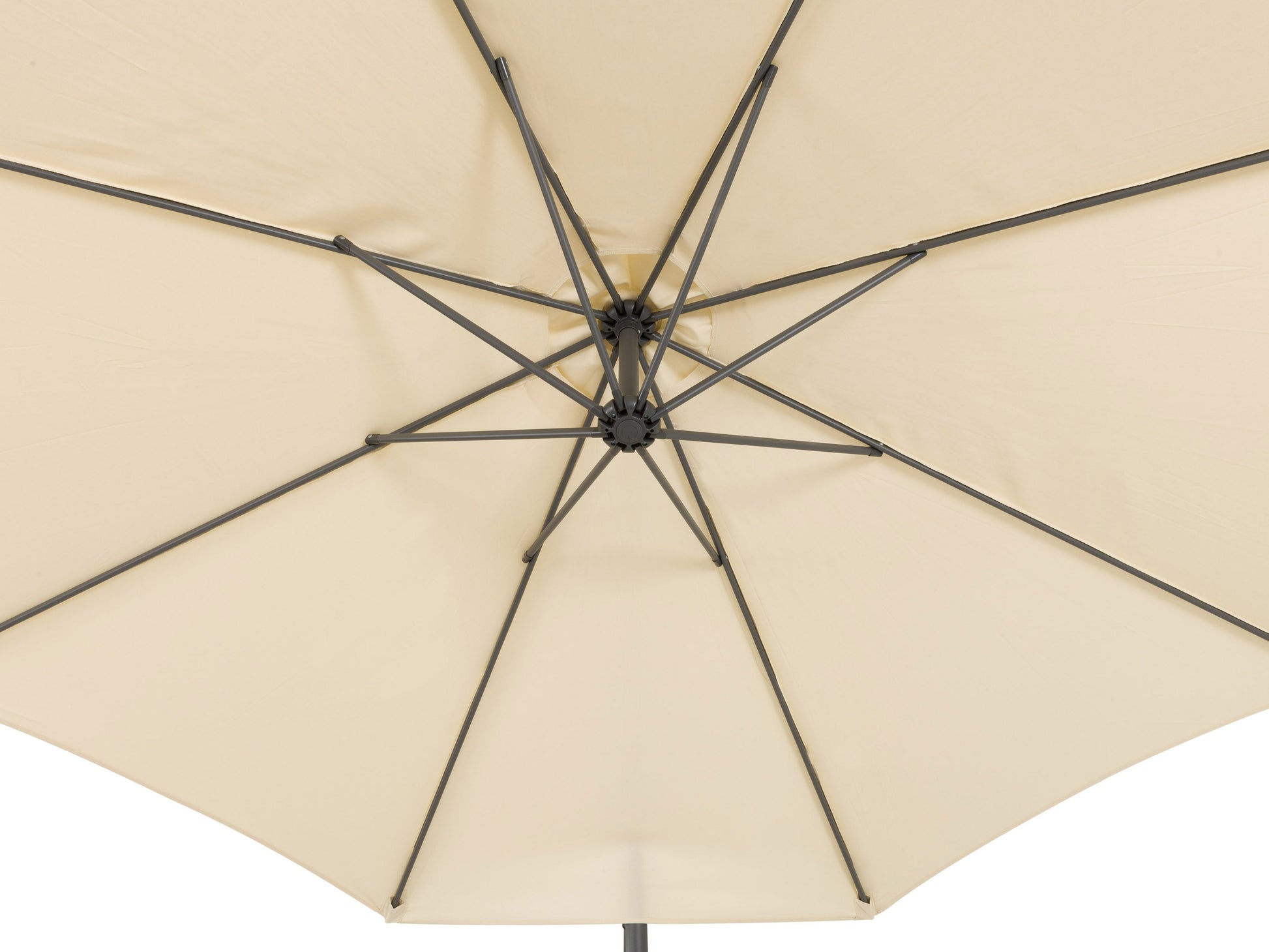 9.5ft tilting offset patio umbrella in warm white, featuring a sturdy aluminum frame, durable fabric canopy, and adjustable tilt mechanism for optimal shade coverage in outdoor spaces.
