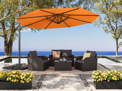 orange deluxe offset patio umbrella 500 Series lifestyle scene CorLiving#color_ppu-orange