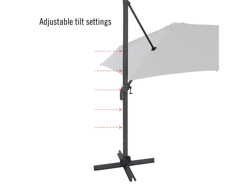 forest green deluxe offset patio umbrella 500 Series detail image CorLiving