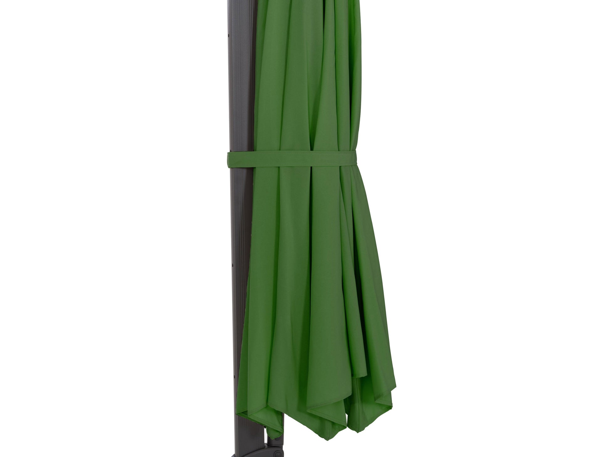 11.5ft deluxe offset patio umbrella in forest green with sturdy aluminum frame, crank lift system, and UV-resistant canopy, perfect for outdoor shading on patios, gardens, and pool areas.