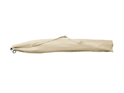 Warm white 7.5ft beach umbrella with UV protection, featuring a sturdy aluminum pole and tilt mechanism for adjustable shade. Ideal for outdoor use, providing ample coverage and stylish beachside comfort.