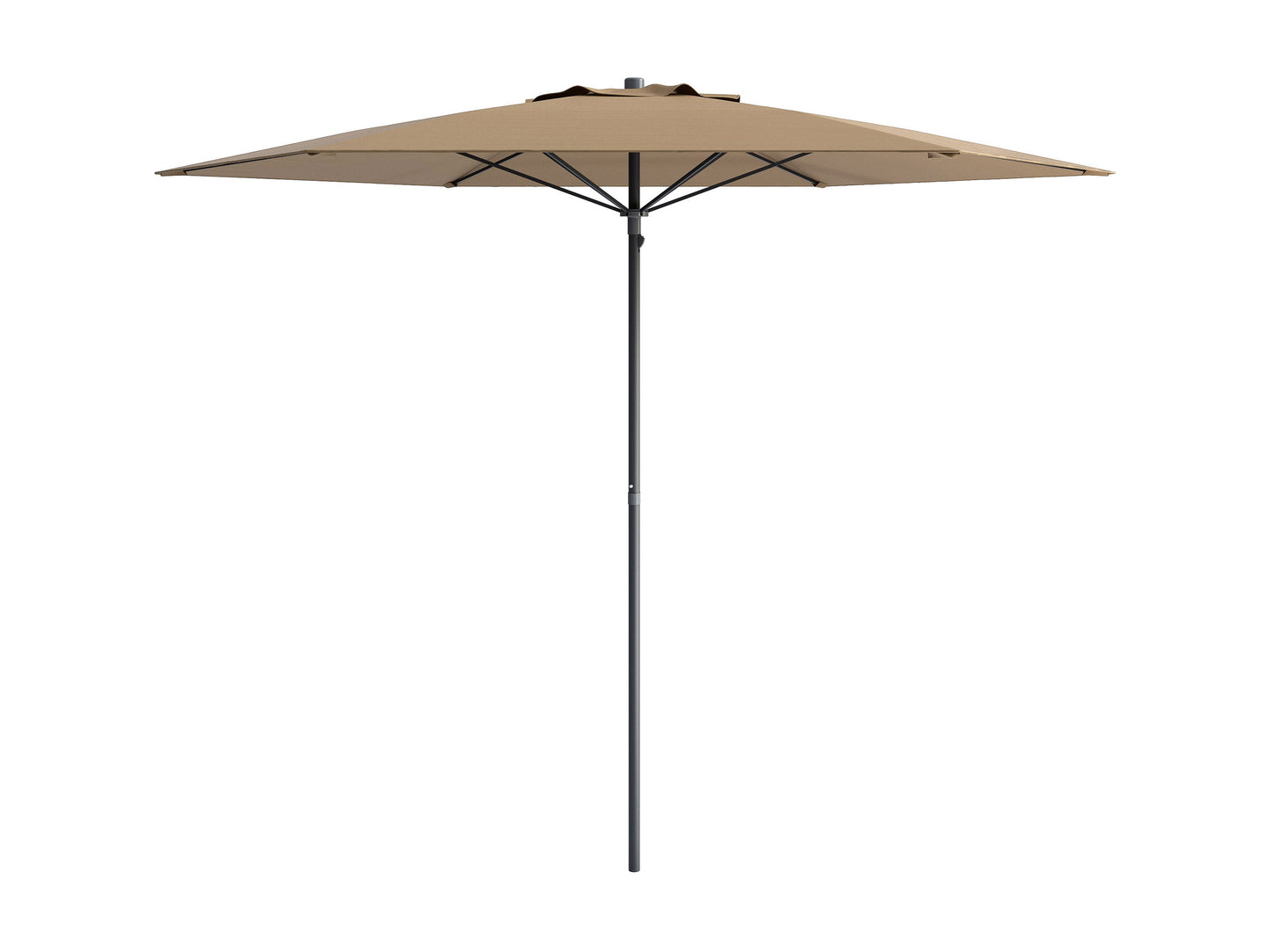 Sandy brown 7.5ft beach umbrella with UV protection, sturdy aluminum pole, tilt mechanism, and vented canopy for wind resistance. Ideal for beach outings and outdoor shade.
