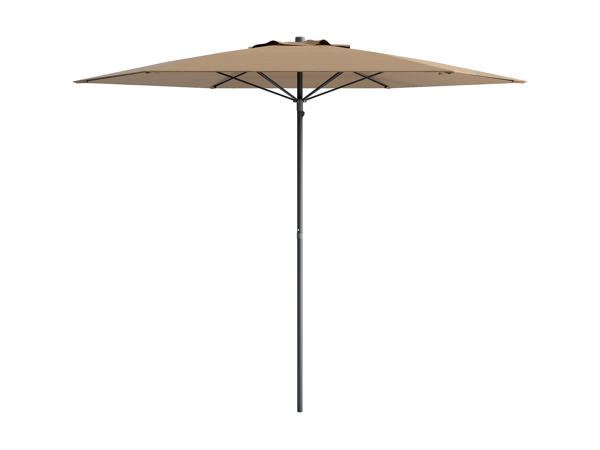Sandy brown 7.5ft beach umbrella with UV protection, sturdy aluminum pole, tilt mechanism, and vented canopy for wind resistance. Ideal for beach outings and outdoor shade.