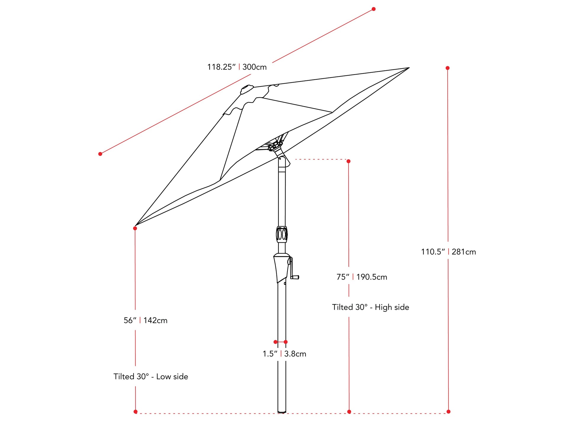 Orange 10ft wind-resistant patio umbrella with sturdy aluminum pole, adjustable tilt feature, and UV-resistant canopy. Ideal for outdoor spaces, providing ample shade and protection from the elements.