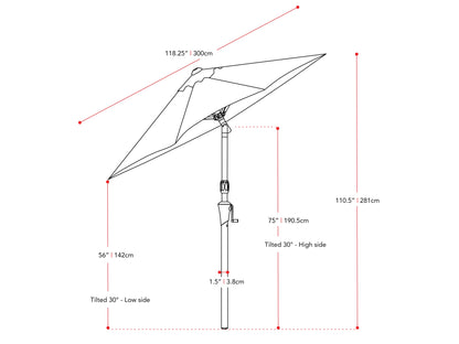 Orange 10ft wind-resistant patio umbrella with sturdy aluminum pole, adjustable tilt feature, and UV-resistant canopy. Ideal for outdoor spaces, providing ample shade and protection from the elements.
