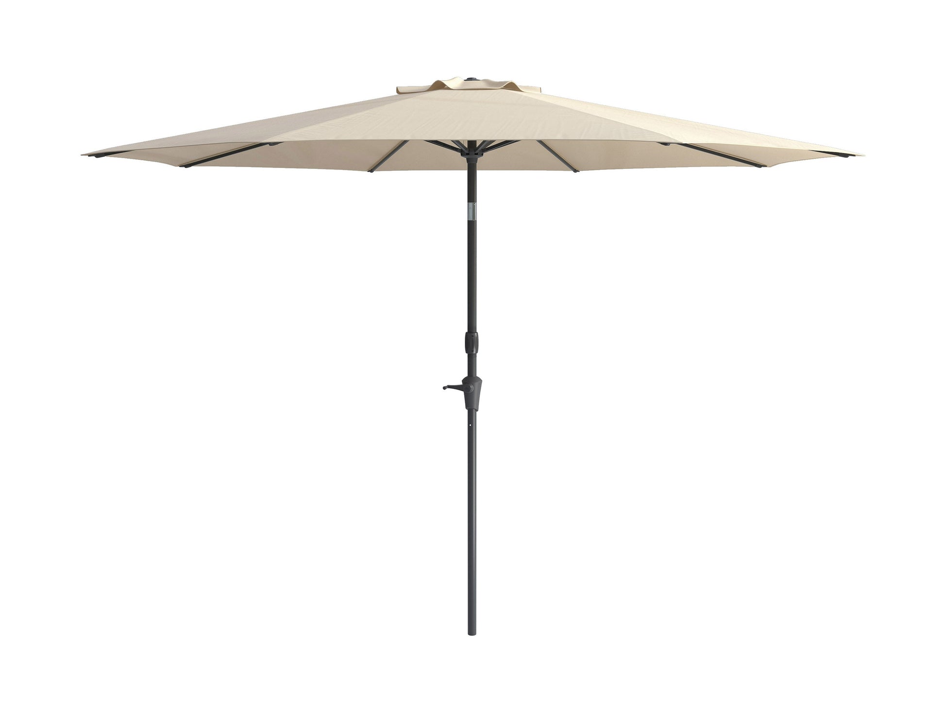 Warm white 10ft patio umbrella with wind-resistant design, sturdy aluminum pole, and UV-protected fabric. Ideal for outdoor spaces like patios and gardens, providing ample shade and durability.