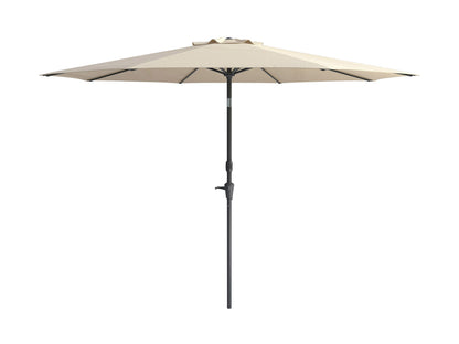 Warm white 10ft patio umbrella with wind-resistant design, sturdy aluminum pole, and UV-protected fabric. Ideal for outdoor spaces like patios and gardens, providing ample shade and durability.
