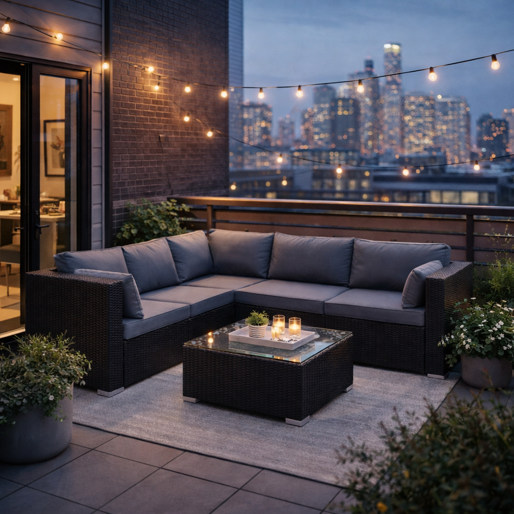 Patio Sectional Set, 6pc - FINAL SALE ITEM