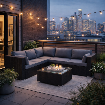 Patio Sectional Set, 6pc - FINAL SALE ITEM