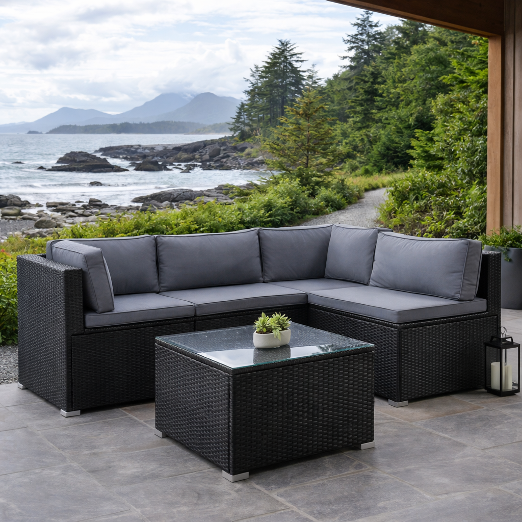5-Piece Patio Wicker Sectional Set - FINAL SALE ITEM