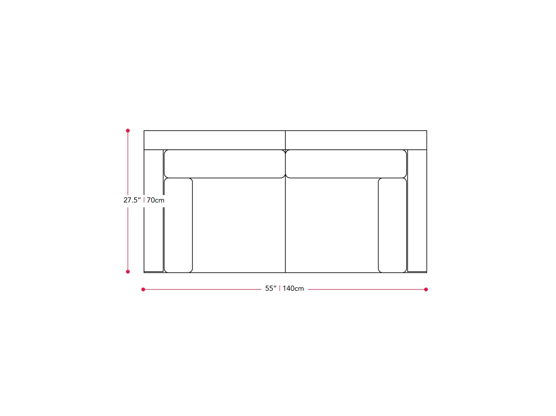 Gray outdoor loveseat with cushioned seats, metal frame, and wooden armrests. Features a modern design, weather-resistant materials, and comfortable seating for two. Ideal for patio or garden use.