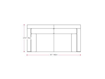 Gray outdoor loveseat with cushioned seats, metal frame, and wooden armrests. Features a modern design, weather-resistant materials, and comfortable seating for two. Ideal for patio or garden use.