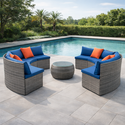 Circular Outdoor Seating, 5pc - FINAL SALE ITEM