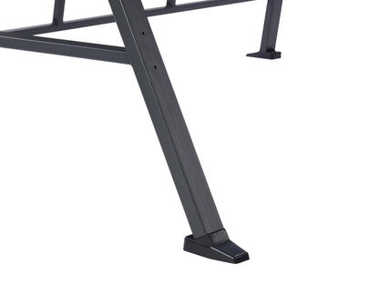 Navy blue patio swing with canopy, cushioned seats, sturdy steel frame, and adjustable sunshade. Ideal for outdoor relaxation and garden decor.