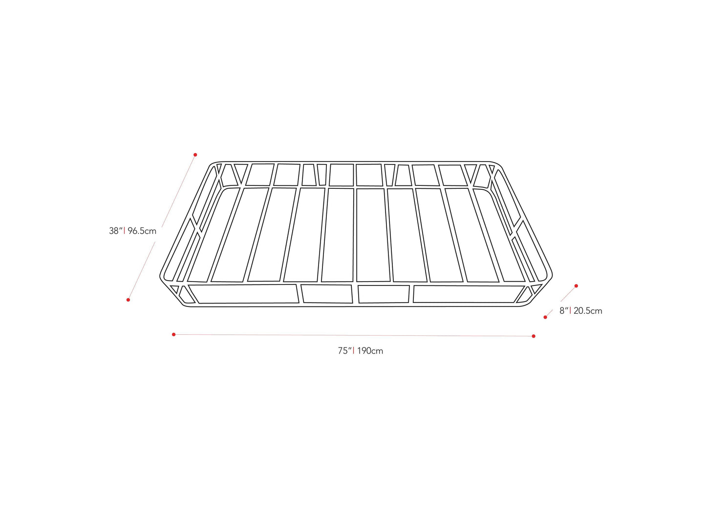 Twin / Single Box Spring, Ready-to-Assemble measurements diagram by CorLiving