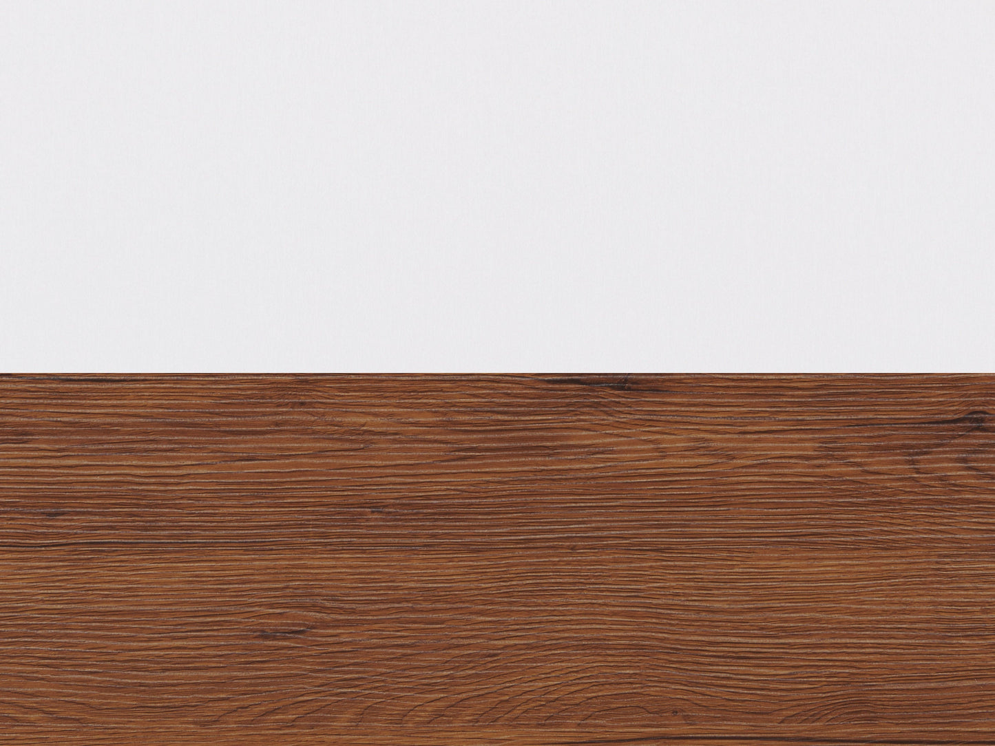 White and dark brown wood TV stand with two open shelves and two cabinets, suitable for TVs up to 68 inches. Features a modern design with a smooth finish, perfect for contemporary living rooms.
