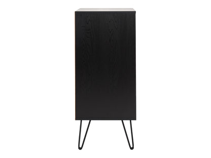 Black Large Open Shelved Turntable Stand