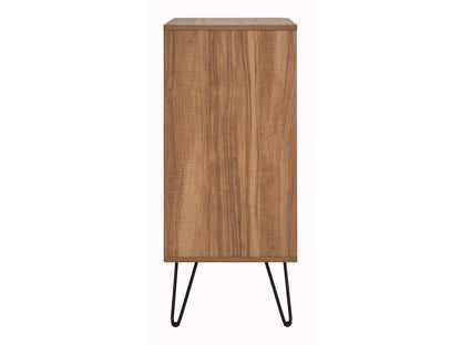 Brown Large Open Shelved Turntable Stand
